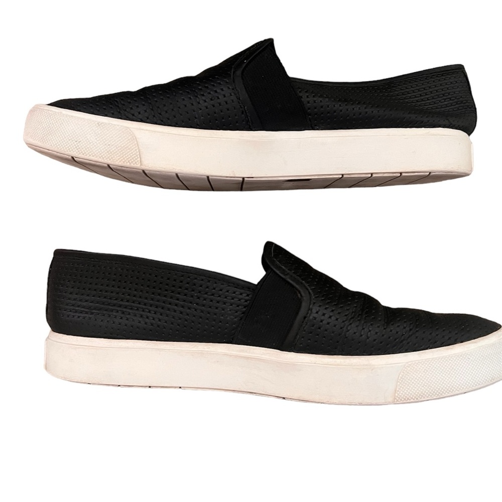 Vince. 7.5 Black Leather Loafer Sneakers Blair